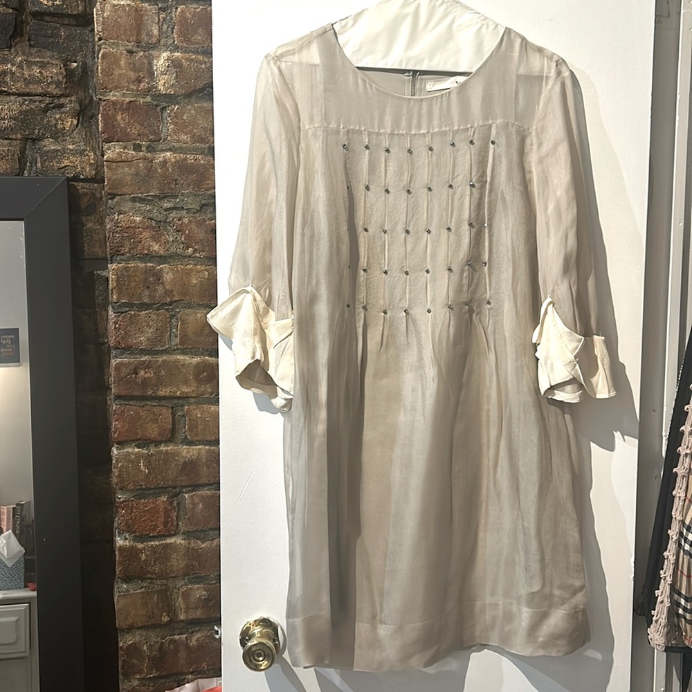 ASO Blair Waldorf - 3.1 Phillip Lim Lantern Dress Cream/Beige RARE